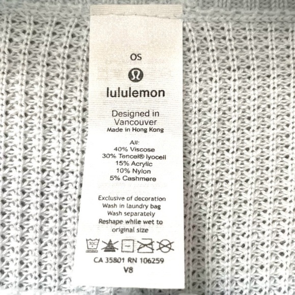 Lululemon Forward Flow Cape Wrap Poncho Cashmere Blend Silver Gray One Size - Picture 10 of 11